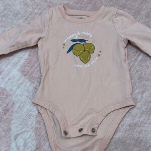 Carter's Cream Long Sleeve Bodysuit with Graphic Design